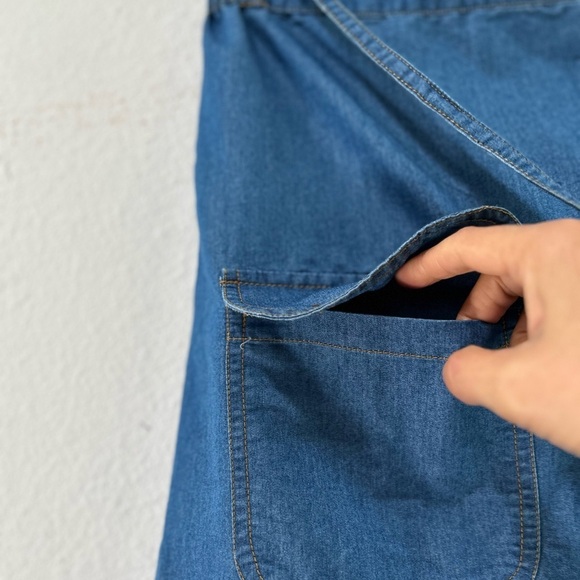 RD+koko A Line Mide Skirt Denim Blue Wrap Skirt - Picture 15 of 16